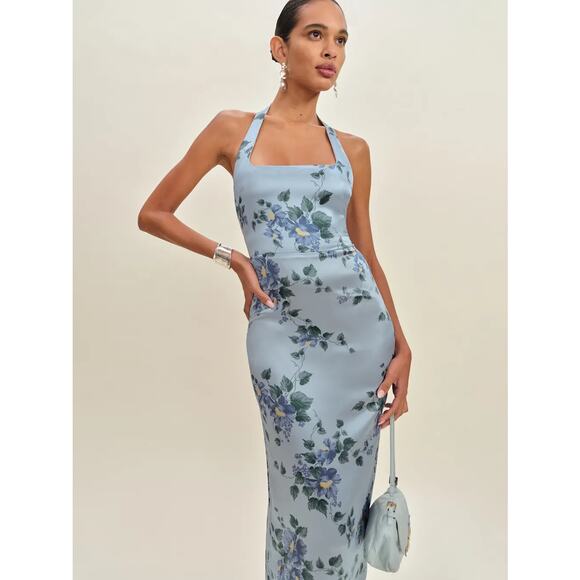 Reformation Ivan Silk Dress Fresh Air - Picture 2 of 14